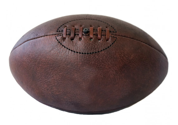 Ballon de rugby old school en cuir véritable