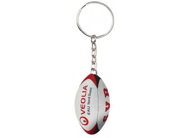 Porte-clé rugby picot - Porte-clé ballon de rugby publicitaire