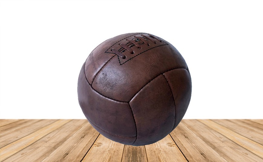 Ballon de foot old school personnalisé en cuir véritable